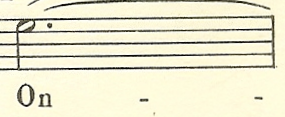 rhythmic motif imitated in vocal line measure 3